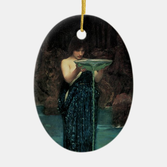 Circe Invidiosa by John William Waterhouse Ceramic Tree Decoration (Front)