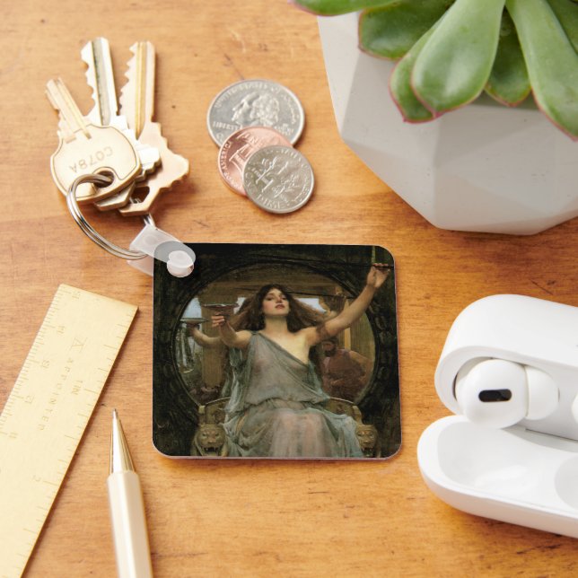 Circe Offering the Cup to Ulysses by JW Waterhouse Key Ring (Desk)