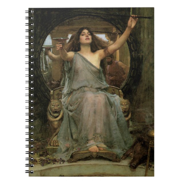 Circe Offering the Cup to Ulysses by JW Waterhouse Spiral Notebook (Front)