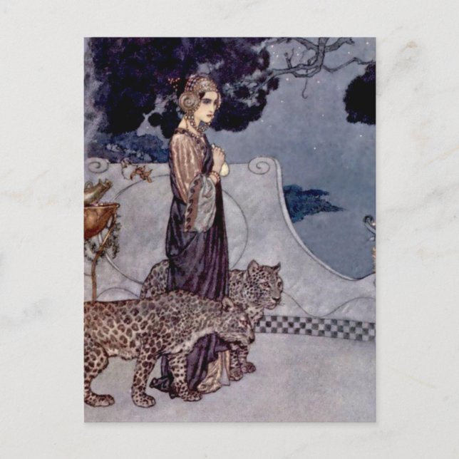 “Circe With Leopards” by Edmund Dulac Postcard (Front)