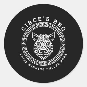 Circe's Bbq Funny Greek Mythology Classic Round Sticker