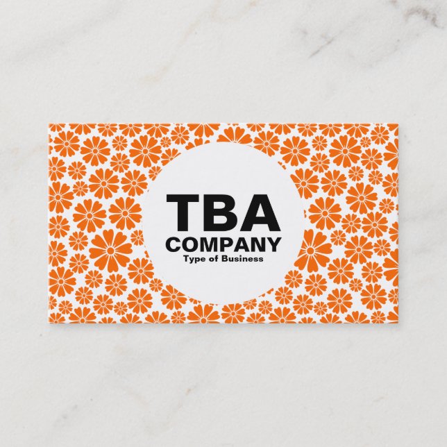 Circle - 8 Petals - Orange on White Business Card (Front)