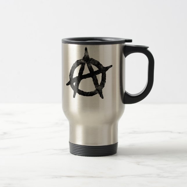 'circle a' anarchy symbol travel mug (Right)