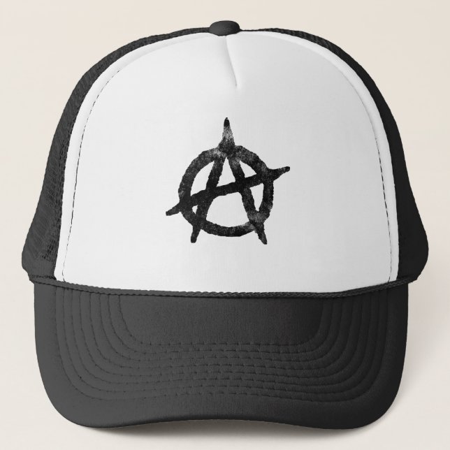 'circle a' anarchy symbol trucker hat (Front)