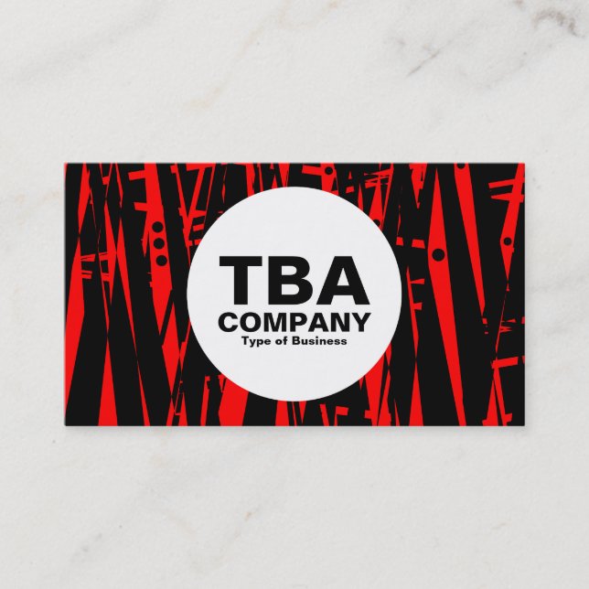 Circle - Abstract in Red and Black Business Card (Front)