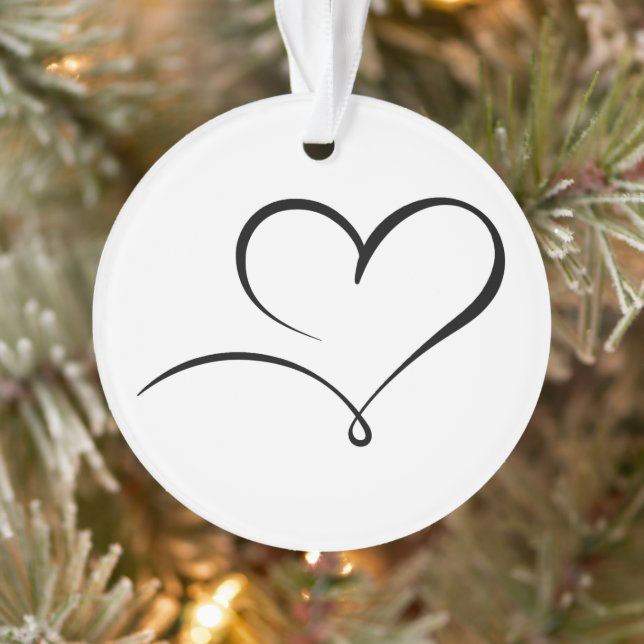 Circle Acrylic Ornament with Heart Mark Design (Tree)