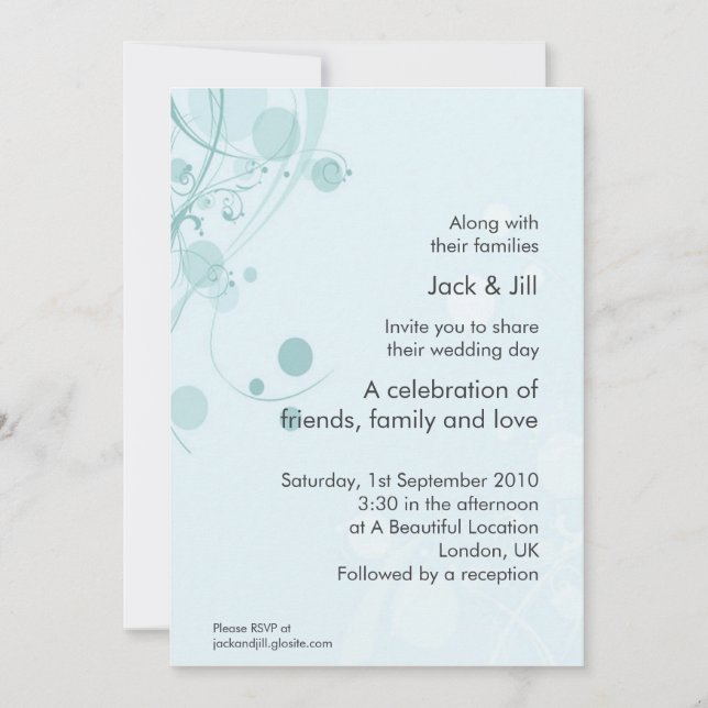 Circle and Swirl (blue) 5x7 Invitation (Front)