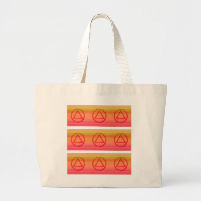 Circle and Triangle Recovery Sobriety Large Tote Bag (Front)