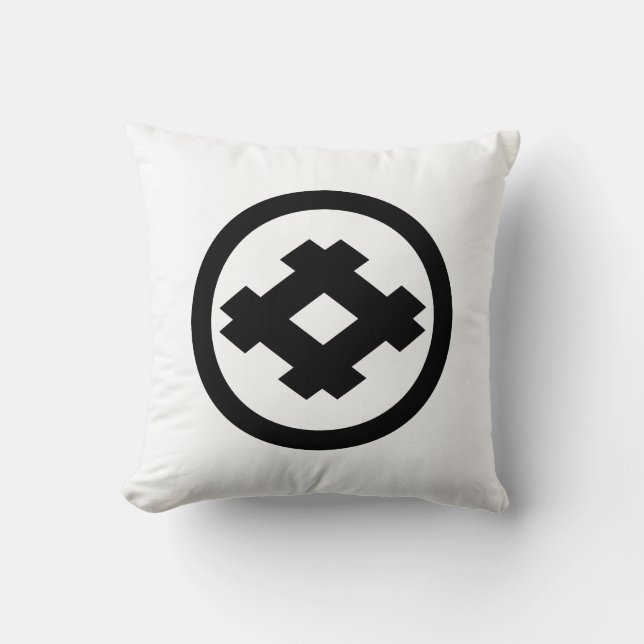 Circle around a lattice design cushion (Front)