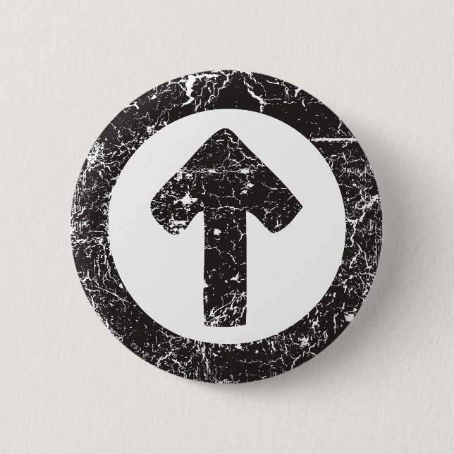 Circle Arrow 6 Cm Round Badge (Front)