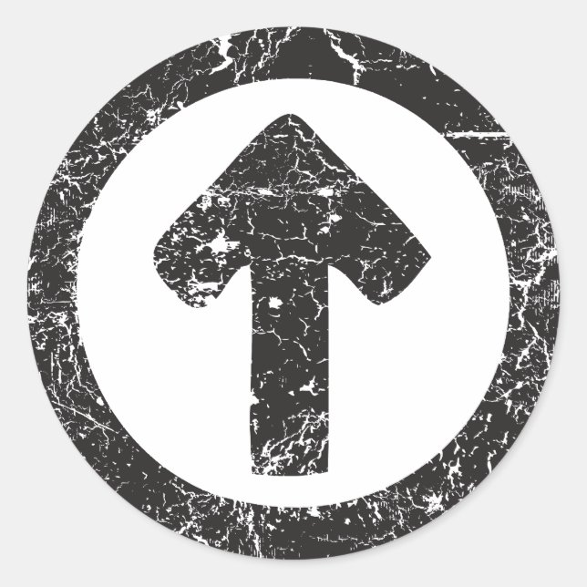 Circle Arrow Classic Round Sticker (Front)