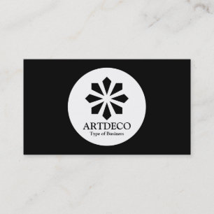 Circle - Art Deco - Black Business Card