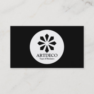 Circle - Art Deco - Black (Gold) Business Card