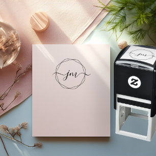  Circle-Art,Monogram, Handwriting Stamp