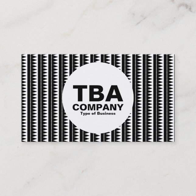 Circle - Aztec Pattern - Black on White Business Card (Front)