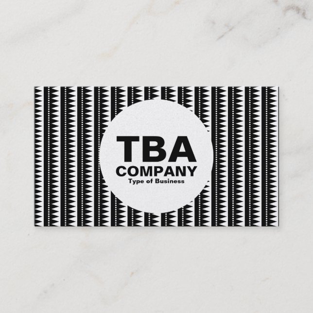 Circle - Aztec Pattern - Black on White (Platinum) Business Card (Front)