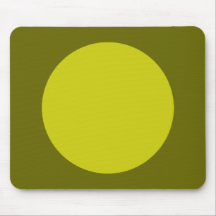 Circle - Banana and Deep Olive Mouse Pad