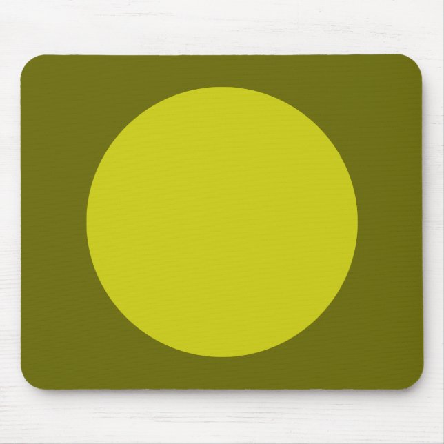 Circle - Banana and Deep Olive Mouse Pad (Front)