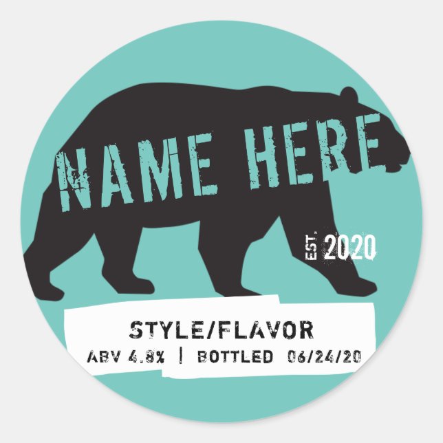 Circle Beer Wine Bottle Labels (Front)