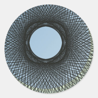 circle blend in harmonise with black abstract art classic round sticker