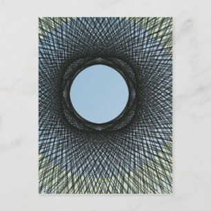 circle blend in harmonise with black abstract art postcard