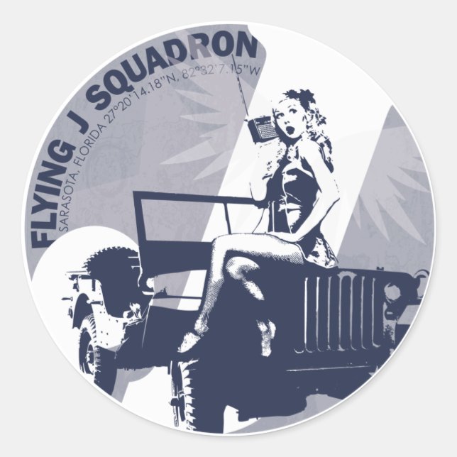 CIRCLE BLUE CLASSIC ROUND STICKER (Front)