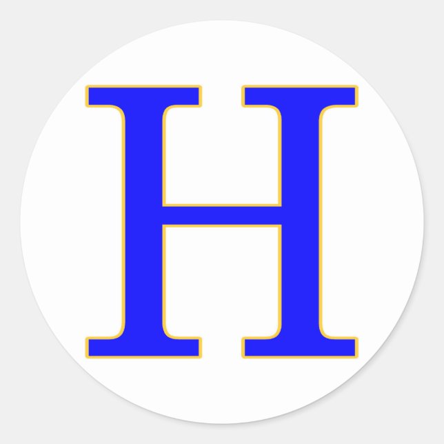 Circle Blue Letter H Sticker (Front)