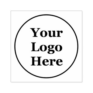 Circle Border Add Your Logo Here Rubber Stamp