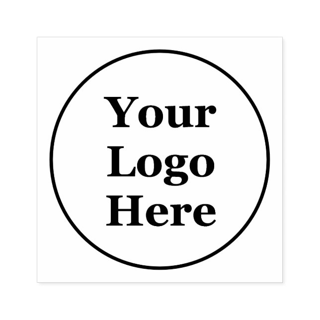Circle Border Add Your Logo Here Rubber Stamp (Imprint)