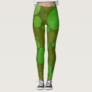 Circle Bubbles of Green Art Leggings