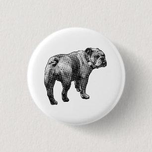 Circle Bulldog, Quiet Profile 3 Cm Round Badge