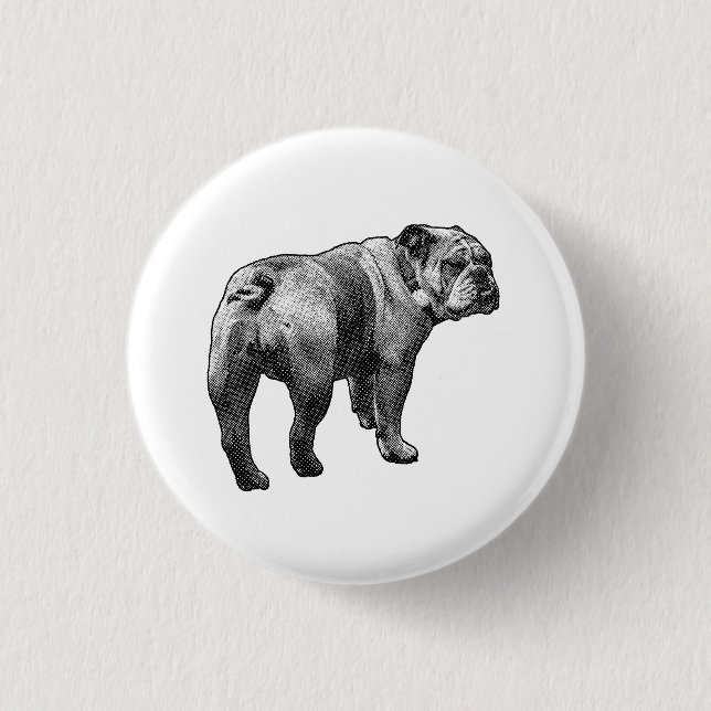 Circle Bulldog, Quiet Profile 3 Cm Round Badge (Front)