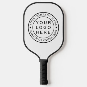 Circle Business Company Logo Black & White Pickleball Paddle