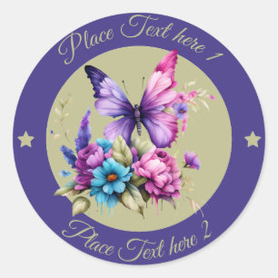 Circle Butterfly 8 Classic Round Sticker