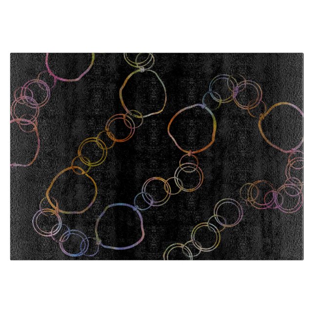 Circle Chain Rainbow Cutting Board (Front)