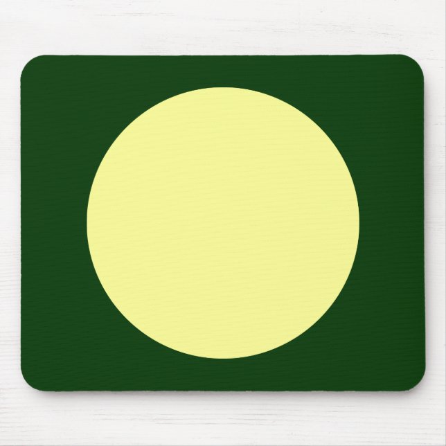 Circle - Chalk Yellow and Dk Green Mouse Pad (Front)