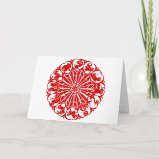 Circle Chinese Zodiac Papercut Card