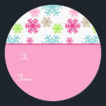 Circle Christmas Gift Tag Sticker Labels//Sweet<br><div class="desc">Circle Christmas Gift Tag Sticker Labels//Sweet. Snowflake graphic courtesy of www.dreamlikemagicblog.com.</div>