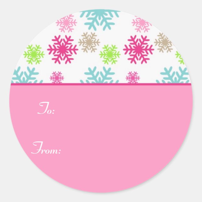 Circle Christmas Gift Tag Sticker Labels//Sweet (Front)