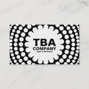 Circle - Concentric Spots - White on Black Business Card