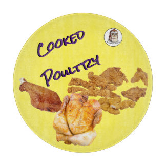 Circle Cooked Poultry Glass Cutting Board