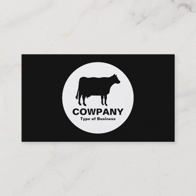 Circle - Cow - Black (Gold) Business Card (Front)