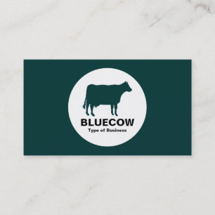 Circle - Cow - Dark Green Business Card