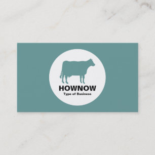 Circle - Cow - Ocean Green Business Card