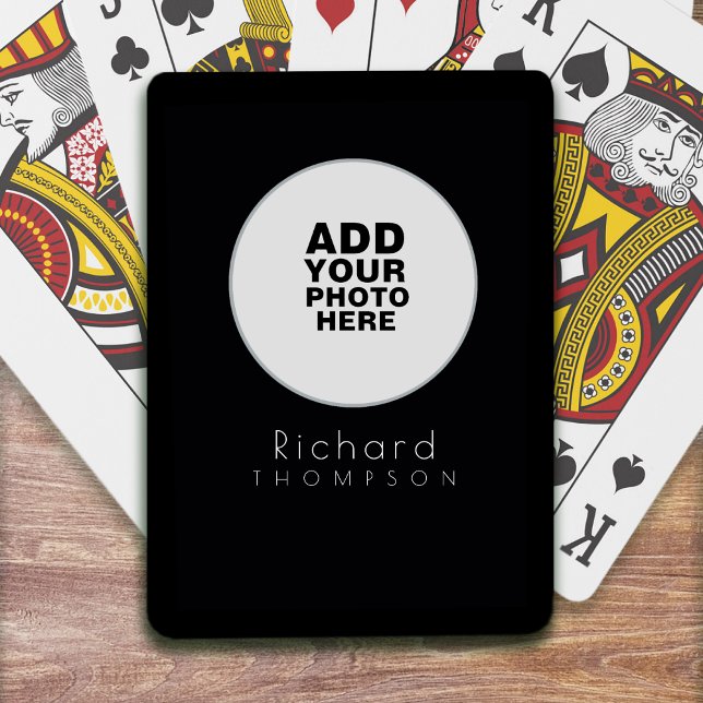 circle custom_photo black playing cards (Creator Uploaded)