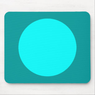 Circle - Cyan and Ocean Green Mouse Pad