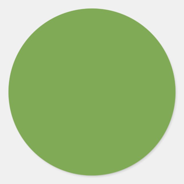 Circle daisy green solid colour large classic round sticker (Front)