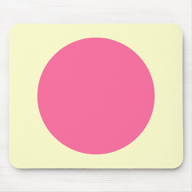 Circle - Deep Pink and Pale Yellow Mouse Pad (Front)