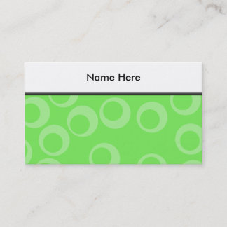Circle design in green. Retro pattern. Custom Business Card