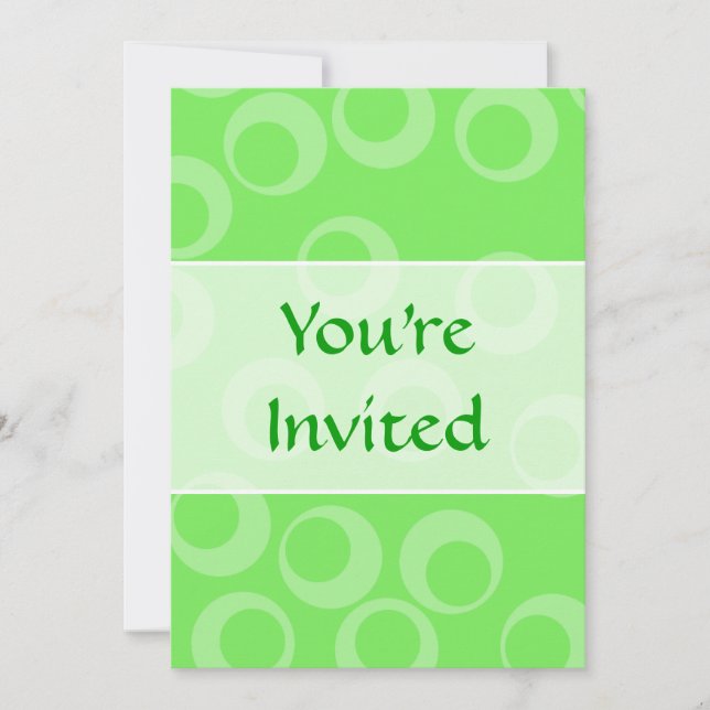 Circle design in green. Retro pattern. Invitation (Front)